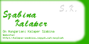 szabina kalaper business card